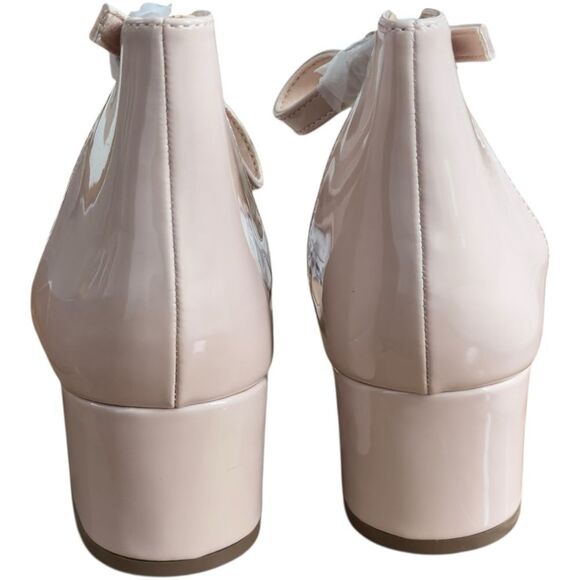 Sugar Noelle Low Patent Nude Open Toe Strappy 2 Inch Block Heels. 8. NEW IN BOX. - Picture 3 of 6